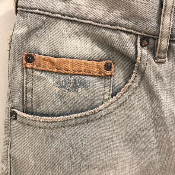 Free People Destroyed Denim Shorts 29 white wash - Picture 7 of 10